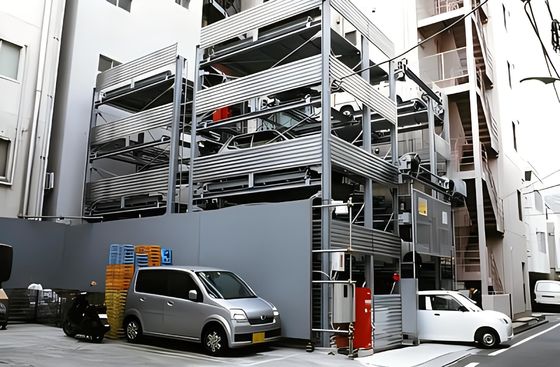 Pemasangan Modular Puzzle Parkir Mobil Penggunaan Ruang Tinggi Puzzle Sistem Parkir