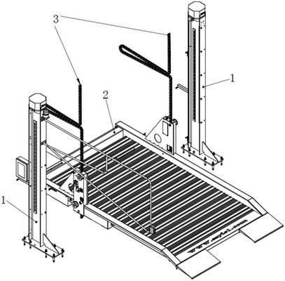 Drive Up Clearance 94 Inch Dua Kolom Lift Hidraulik Dengan 220 VAC 60 Hz 1 Ph Motor
